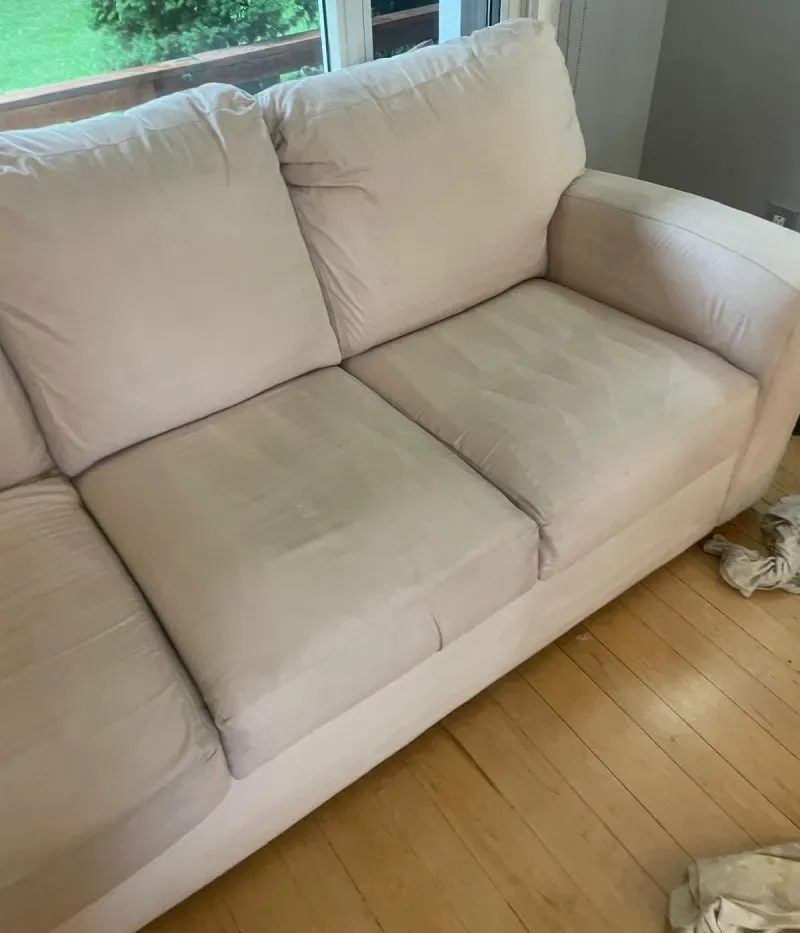 Same 3-seater couch with off-white cover clean and restored after professional upholstery cleaning